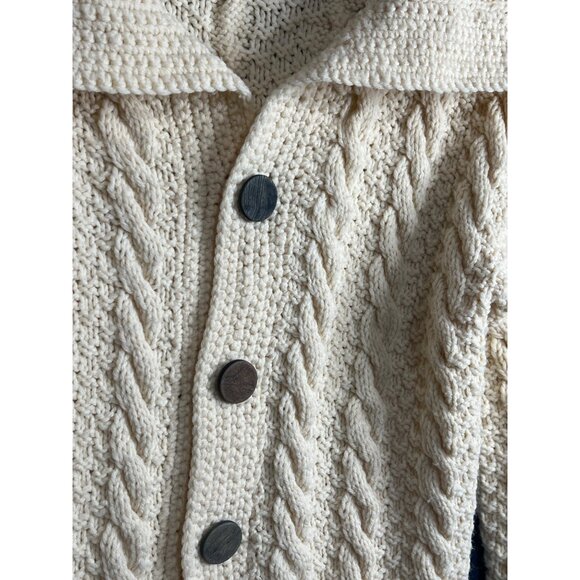 Handmade Cable Knit Cardigan Sweater  Womens M - Picture 4 of 6